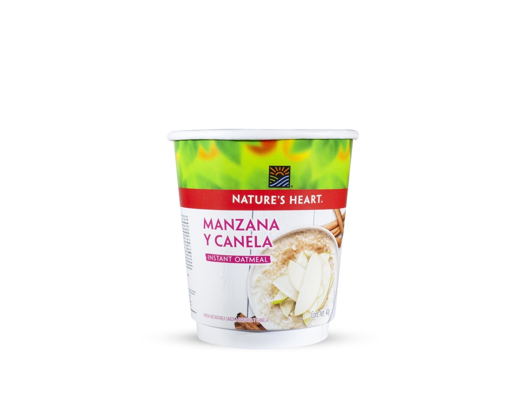 Vaso Bebida Caliente Doble Pared 9 Oz Nature's Heart Avena Manzana Canela 40g