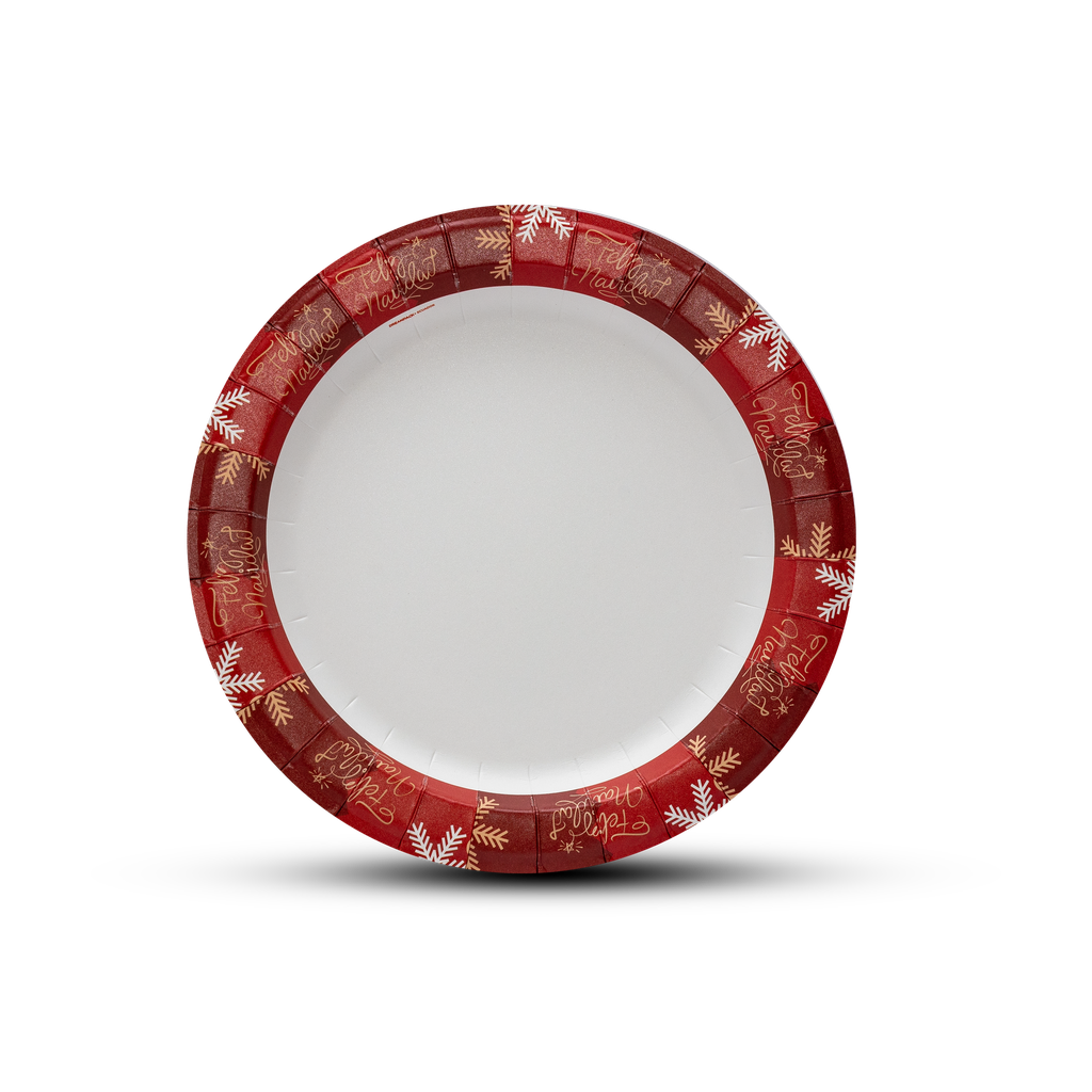 Paper plate 9 in - Christmas