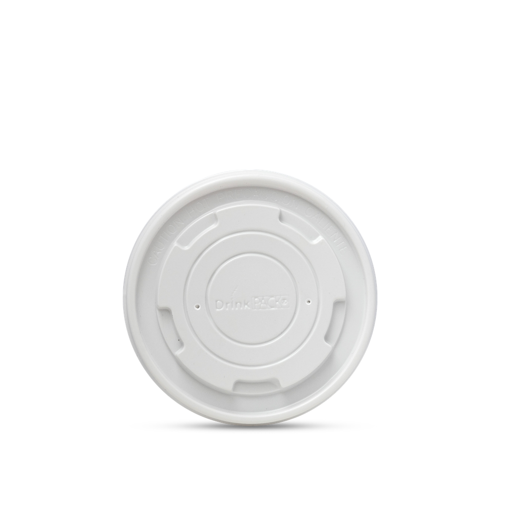 Tapa Plástica Tarrina 12/16 Oz Blanca Con Perforación (IM)