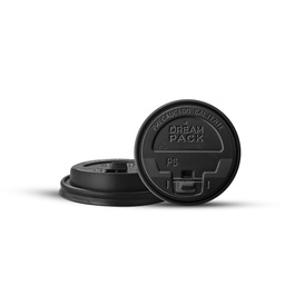 Tapa Plástica Bebida Caliente 8 Oz Negra